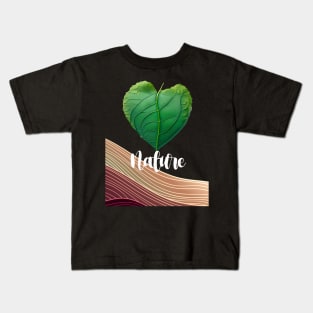 Love Nature No. 3: Green Valentine's Day on a Dark Background Kids T-Shirt